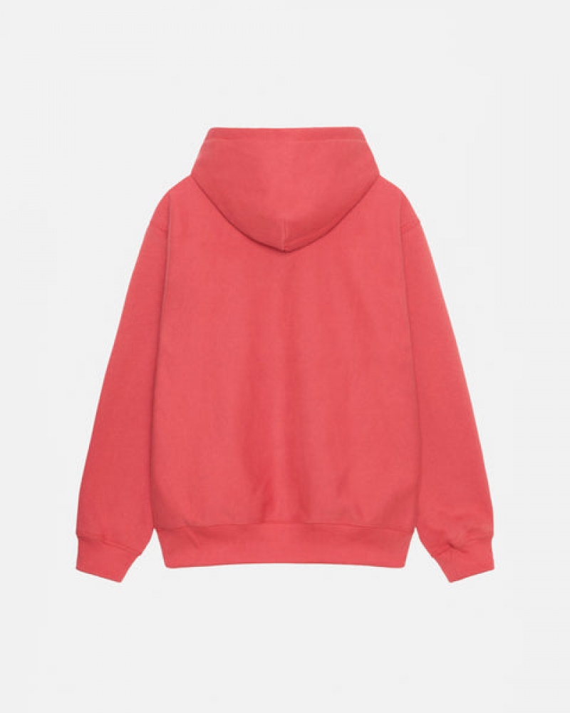 Stussy Stock Logo Applique Hood Men Sweatshirts Red | CWB-8027