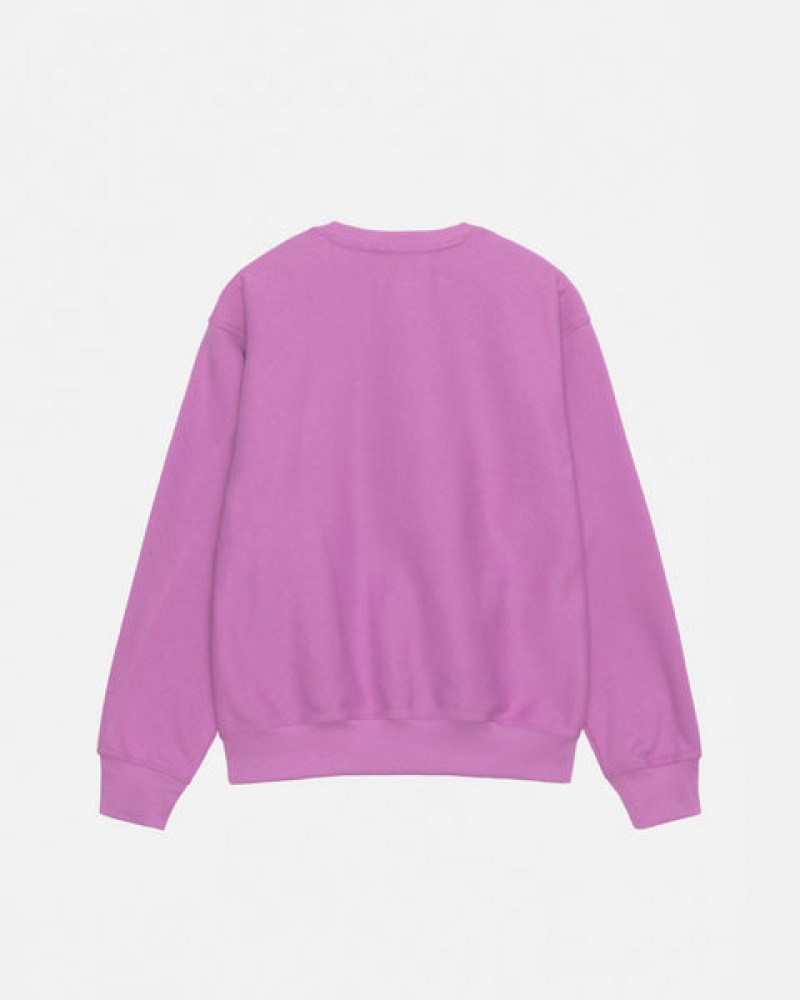 Stussy Stock Logo Crew Women Sweatshirts Purple | QYE-0708