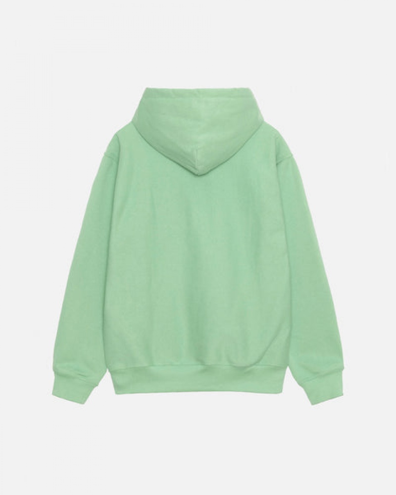 Stussy Stock Logo Hood Men Sweatshirts Green | TYN-5879