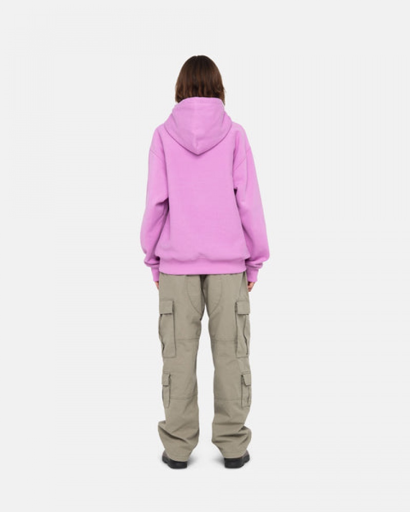 Stussy Stock Logo Hood Men Sweatshirts Purple | RET-5807