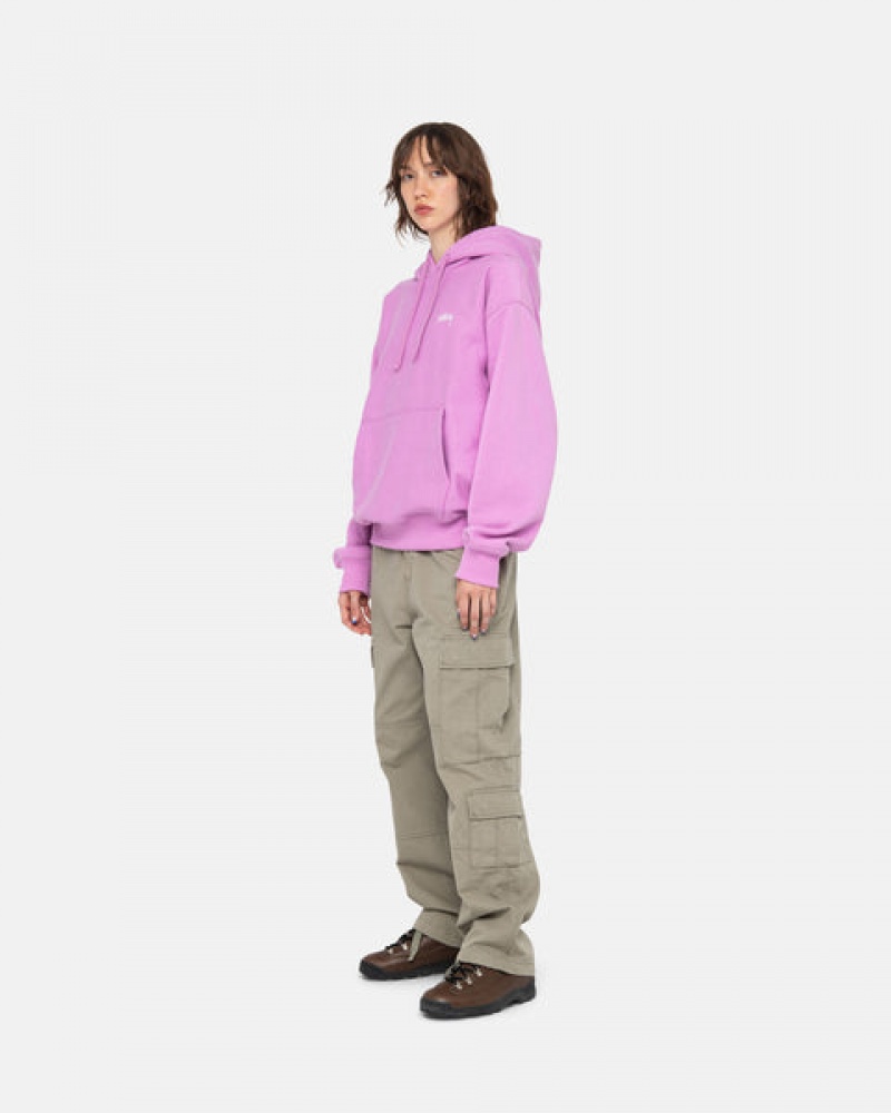 Stussy Stock Logo Hood Men Sweatshirts Purple | RET-5807