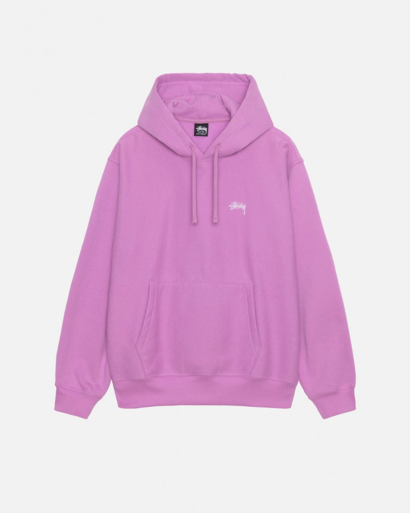 Stussy Stock Logo Hood Men Sweatshirts Purple | RET-5807