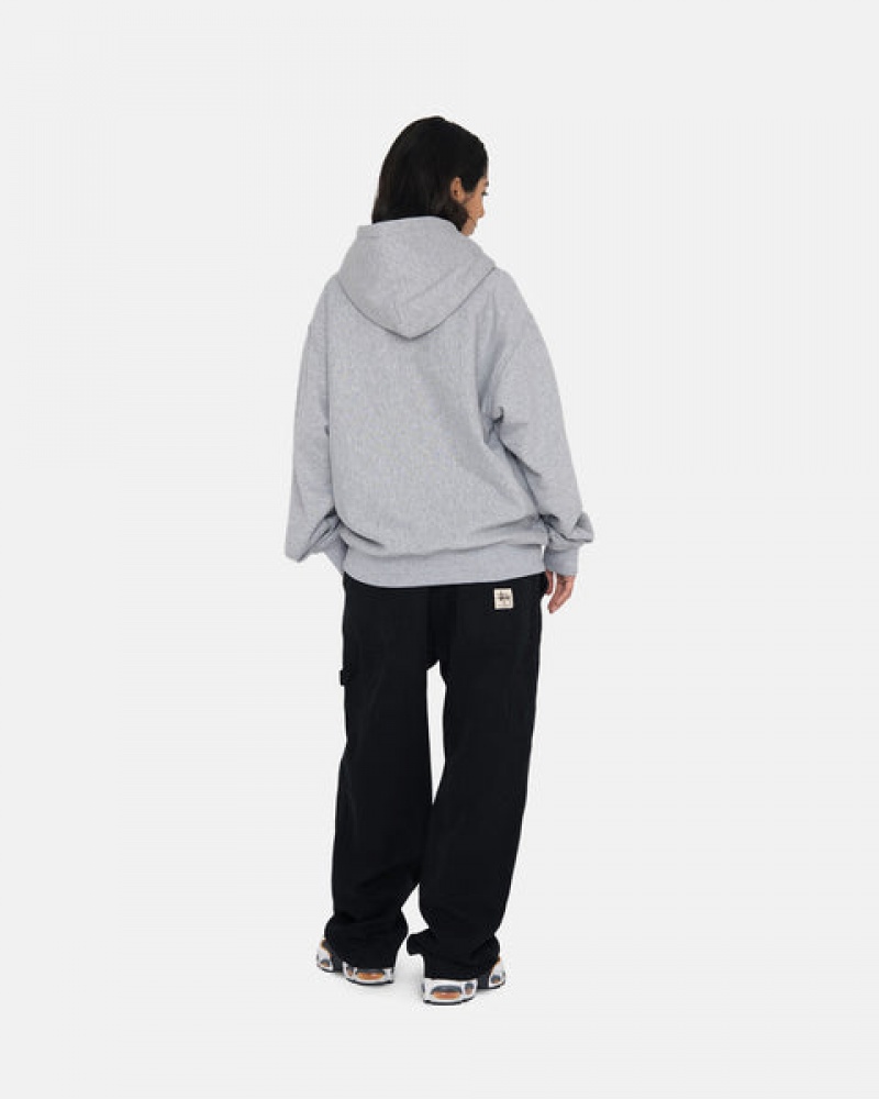 Stussy Stock Logo Hoodie Men Hoodie Grey | YAD-7352