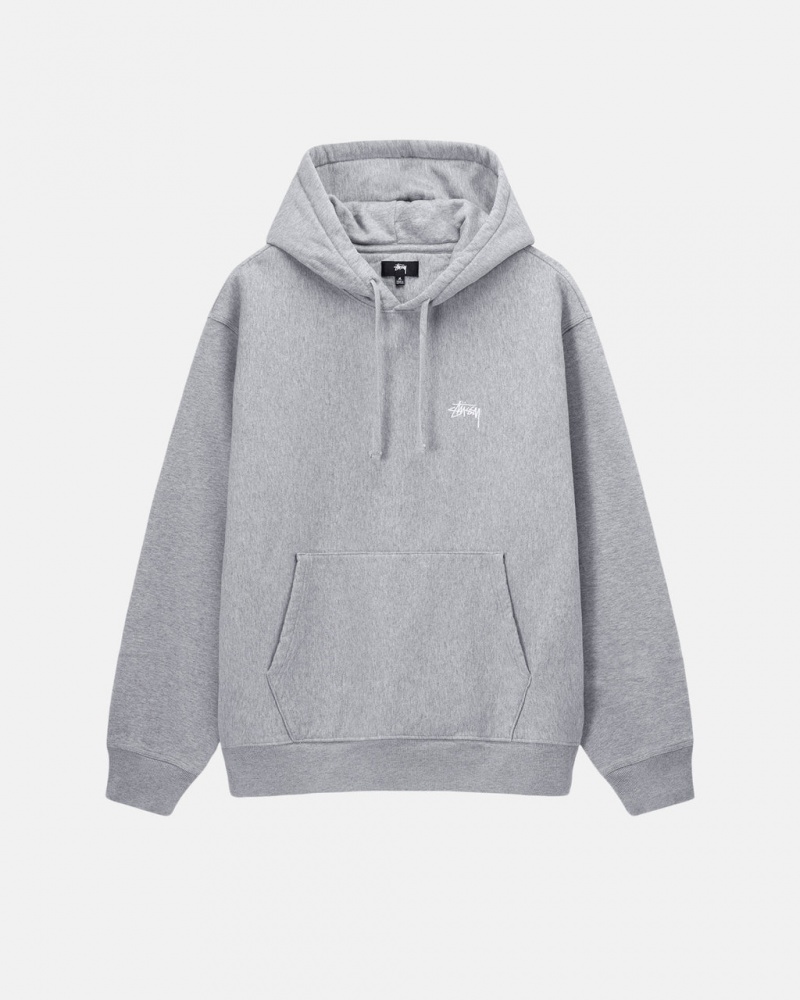 Stussy Stock Logo Hoodie Men Hoodie Grey | YAD-7352