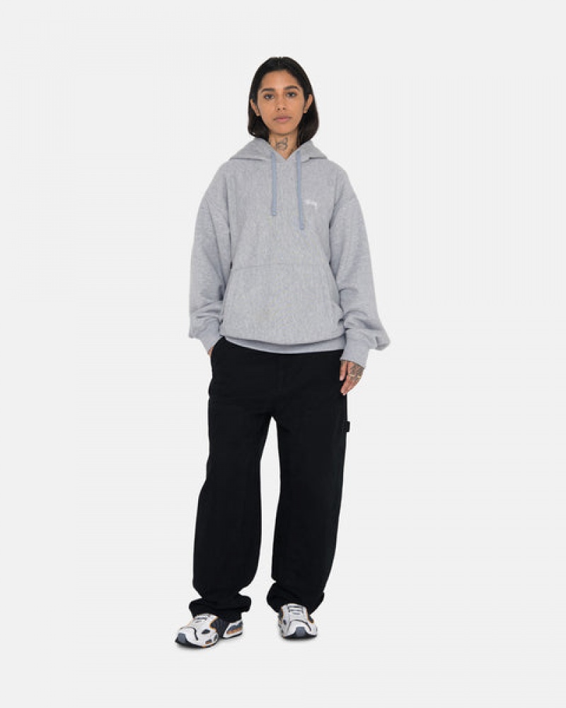 Stussy Stock Logo Hoodie Women Hoodie Grey | FCF-7869