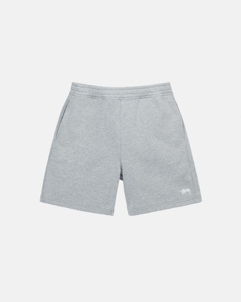 Stussy Stock Logo Sweat Short Men Shorts Grey | EMA-9262