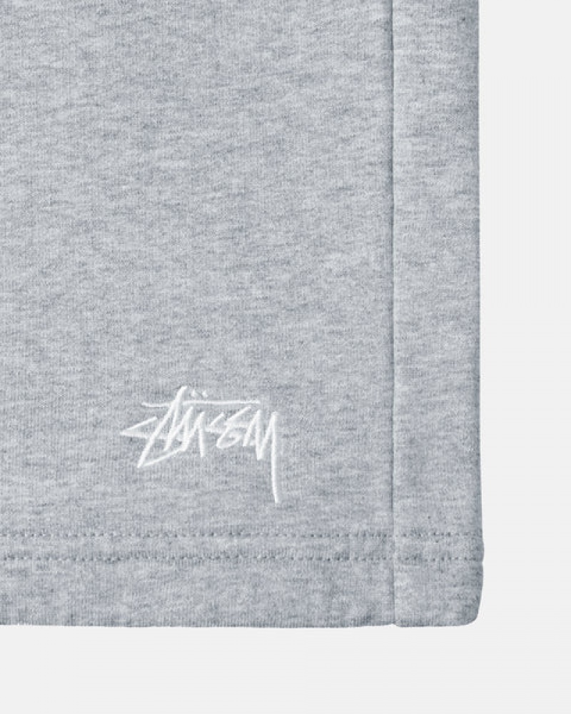 Stussy Stock Logo Sweat Short Men Sweatshorts Grey | ORP-3658