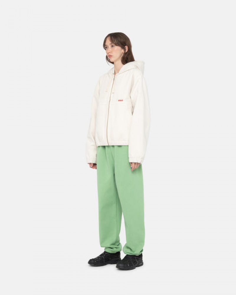 Stussy Stock Logo Sweatpant Men Sweatpants Green | SHS-3516