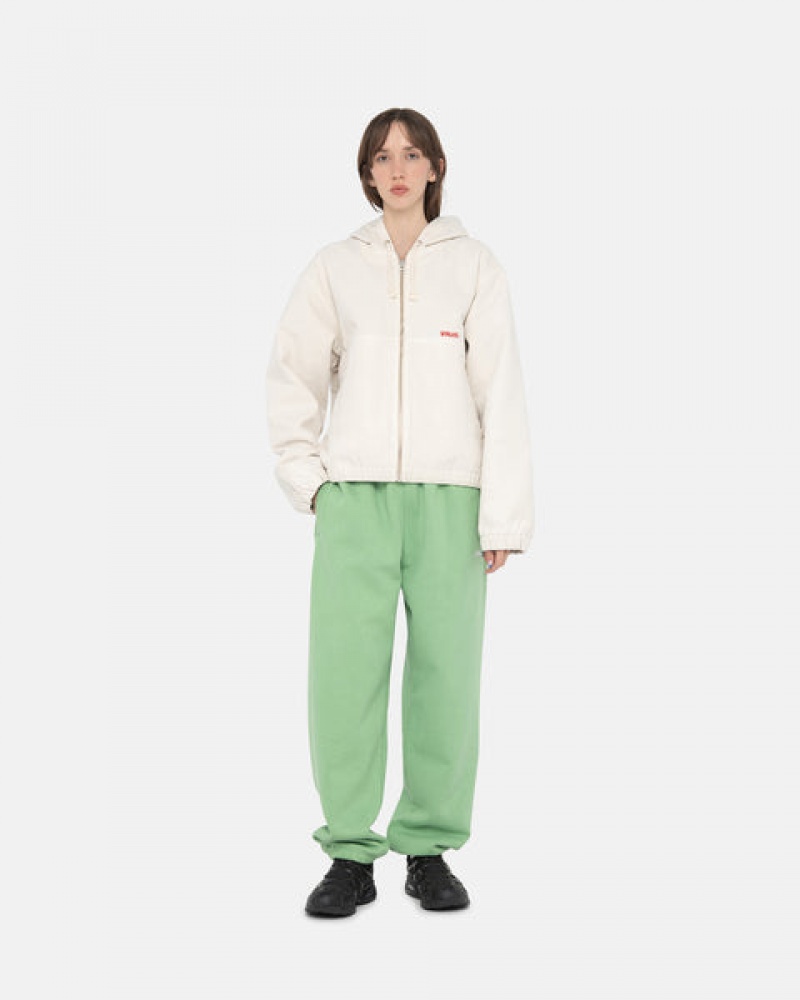 Stussy Stock Logo Sweatpant Men Sweatpants Green | SHS-3516