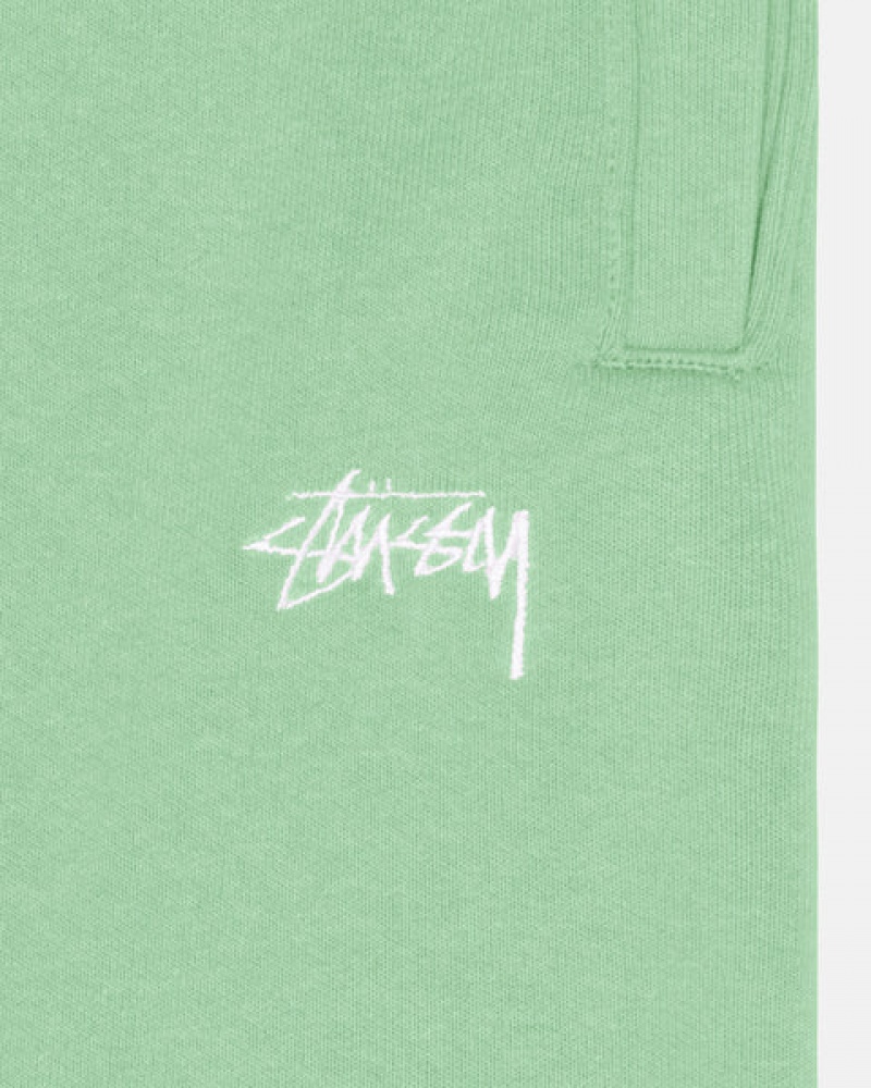 Stussy Stock Logo Sweatpant Men Sweatpants Green | SHS-3516