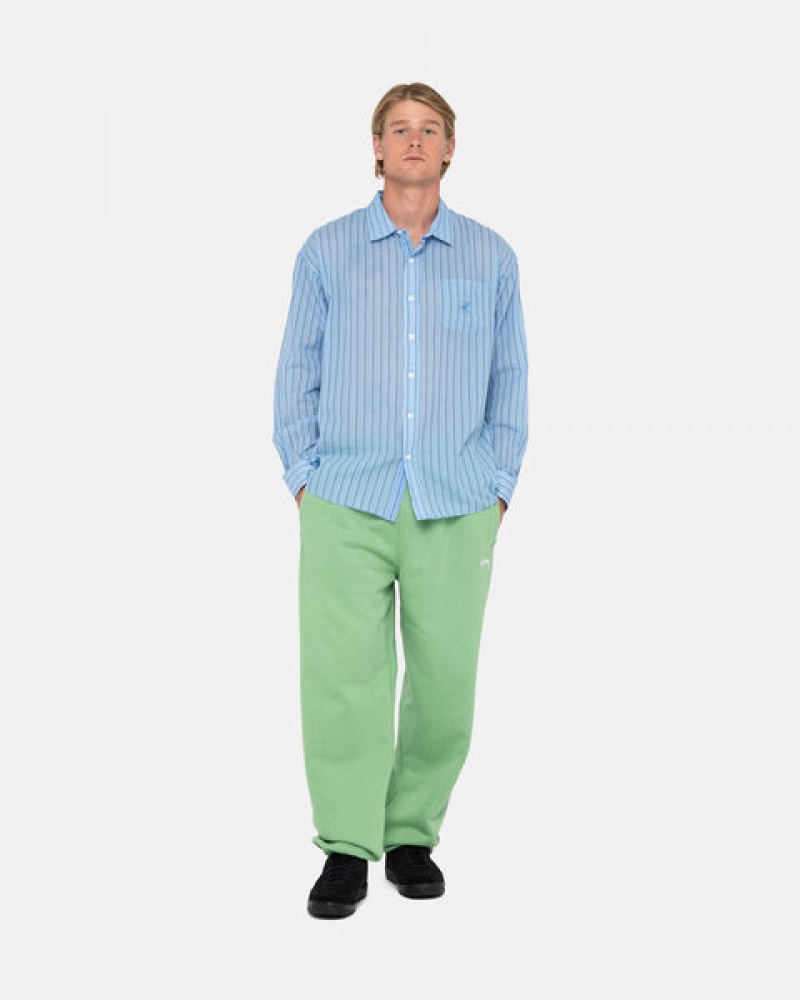 Stussy Stock Logo Sweatpant Men Sweatpants Green | SHS-3516