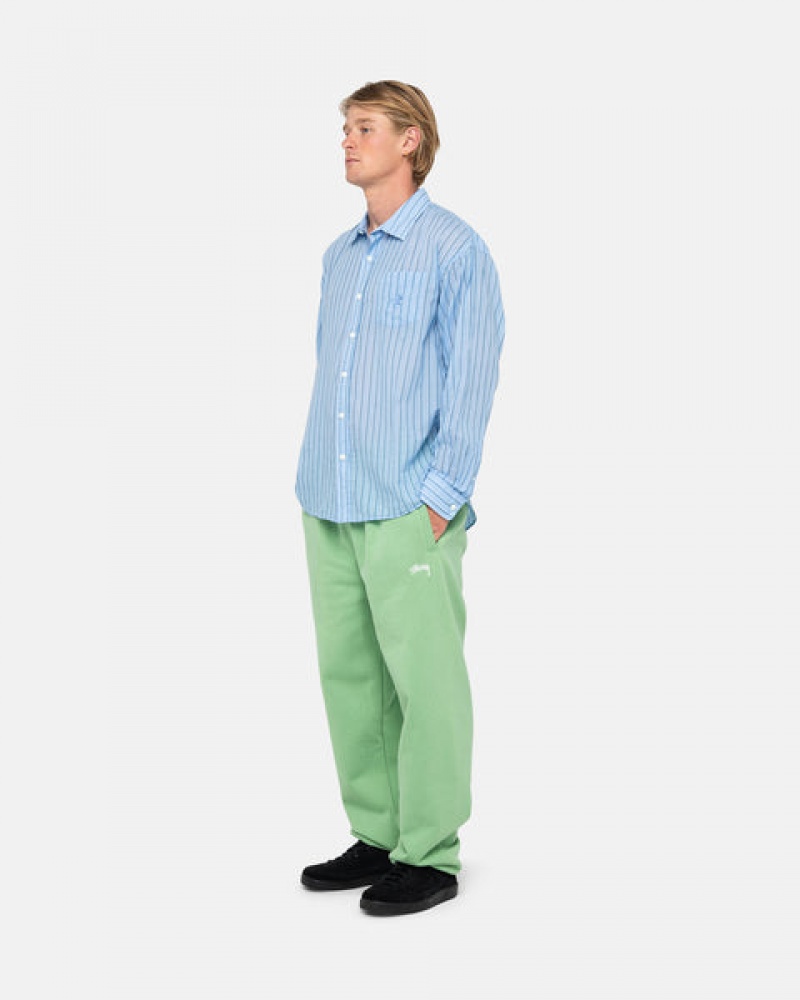 Stussy Stock Logo Sweatpant Men Sweatpants Green | SHS-3516