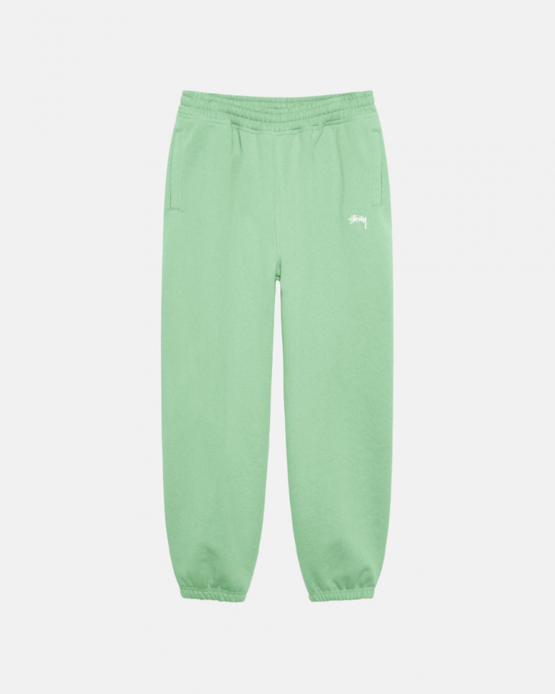 Stussy Stock Logo Sweatpant Men Sweatpants Green | SHS-3516