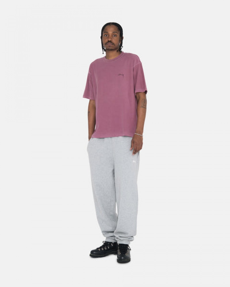 Stussy Stock Logo Sweatpant Men Sweatpants Grey | BCX-1198