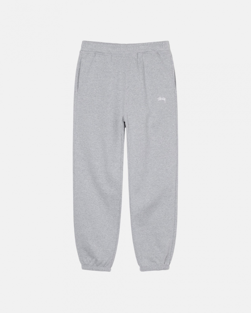 Stussy Stock Logo Sweatpant Men Sweatpants Grey | BCX-1198