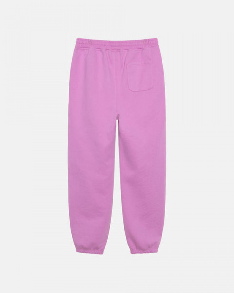 Stussy Stock Logo Sweatpant Men Sweatpants Purple | ZAL-2082