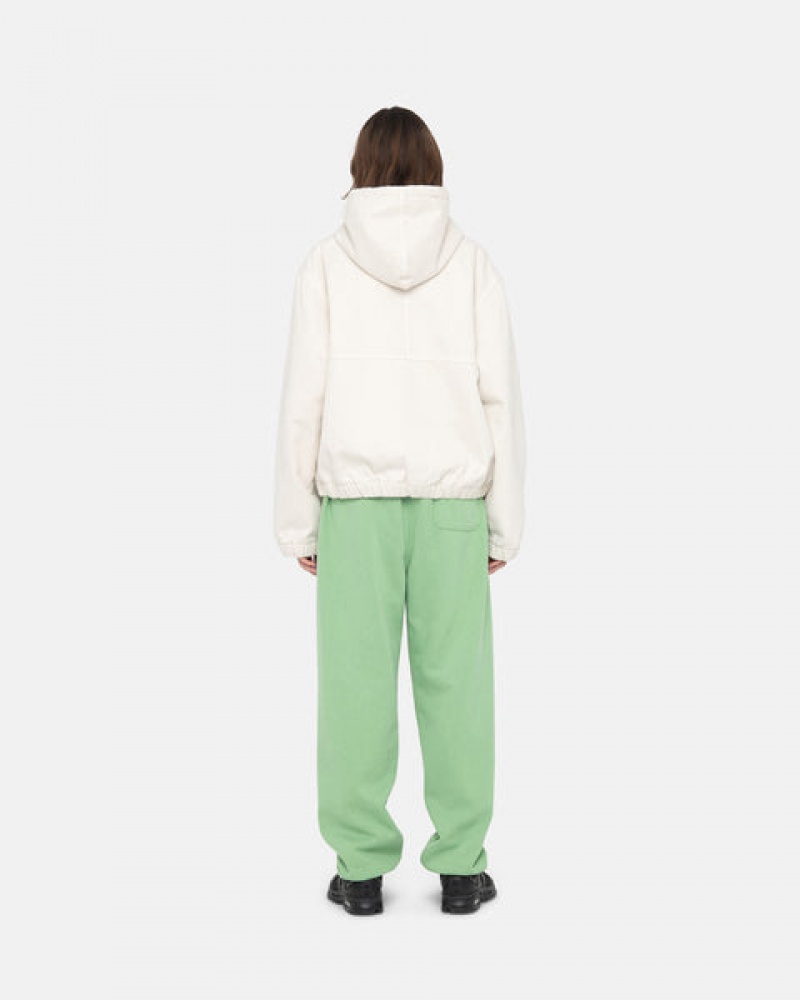 Stussy Stock Logo Sweatpant Women Sweatpants Green | SCQ-7157