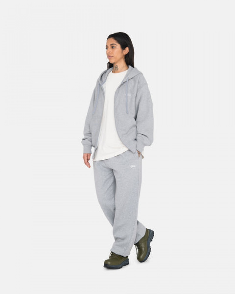 Stussy Stock Logo Sweatpant Women Sweatpants Grey | QNP-0354