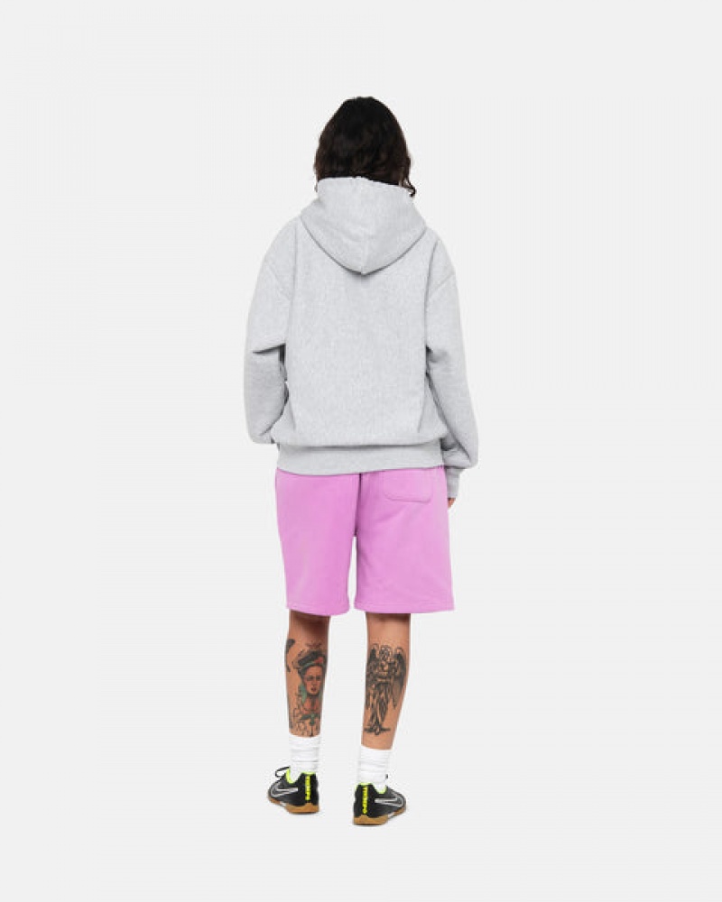 Stussy Stock Logo Sweatshort Men Sweatshorts Purple | COO-0322