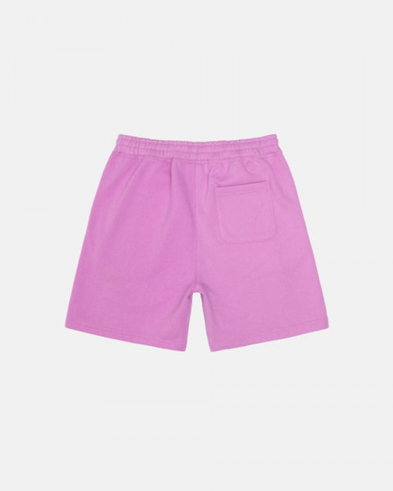 Stussy Stock Logo Sweatshort Men Sweatshorts Purple | COO-0322