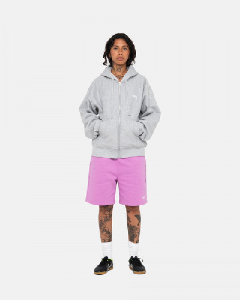 Stussy Stock Logo Sweatshort Men Sweatshorts Purple | COO-0322