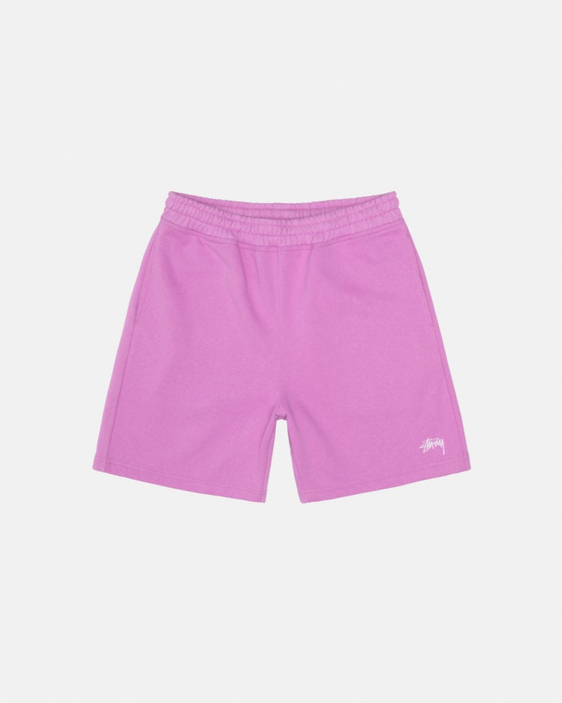 Stussy Stock Logo Sweatshort Men Sweatshorts Purple | COO-0322