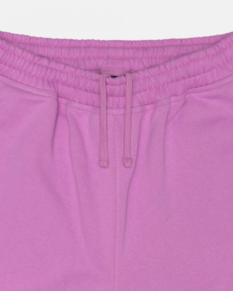 Stussy Stock Logo Sweatshort Women Shorts Purple | ICY-3475