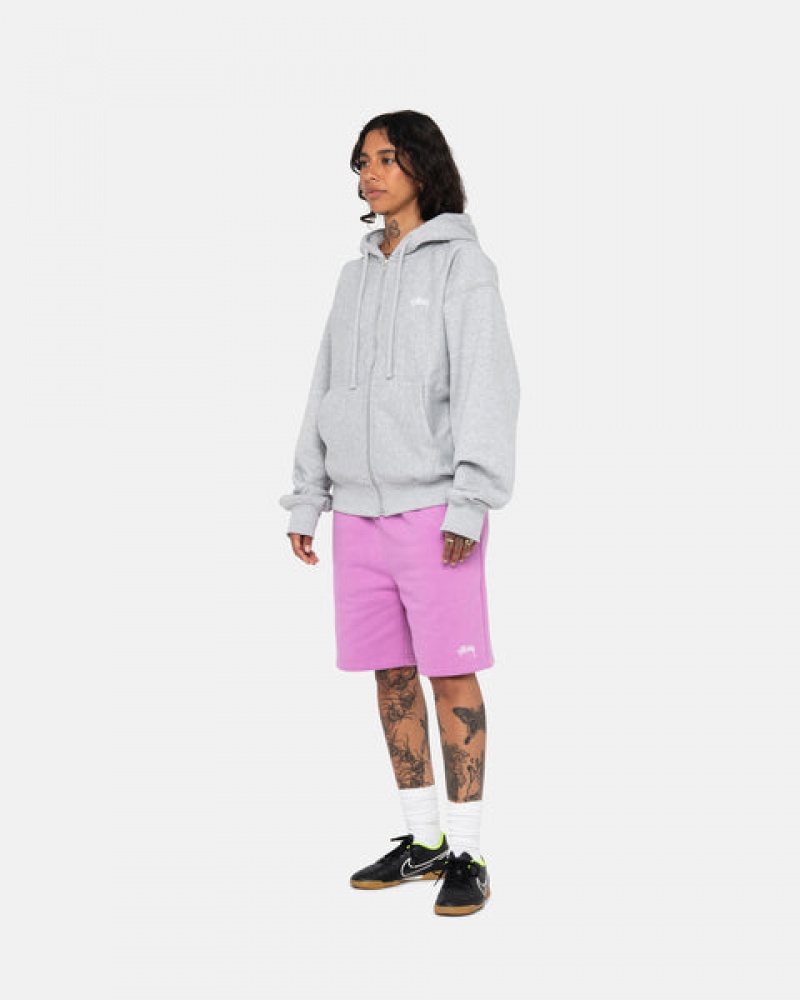 Stussy Stock Logo Sweatshort Women Shorts Purple | ICY-3475