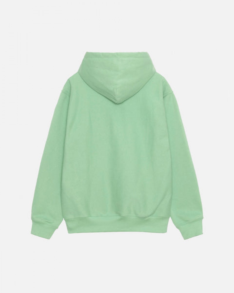 Stussy Stock Logo Zip Hood Men Sweatshirts Green | YBB-3522