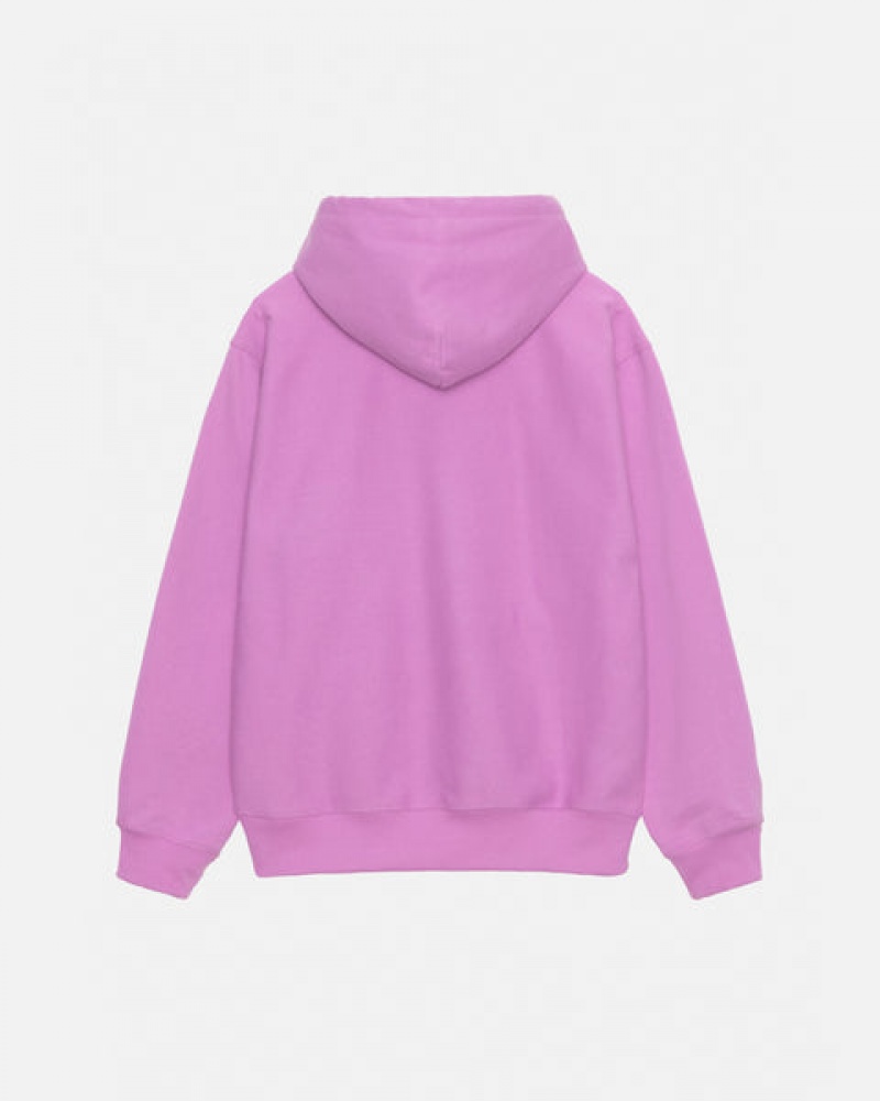 Stussy Stock Logo Zip Hood Women Sweatshirts Purple | MOZ-2707