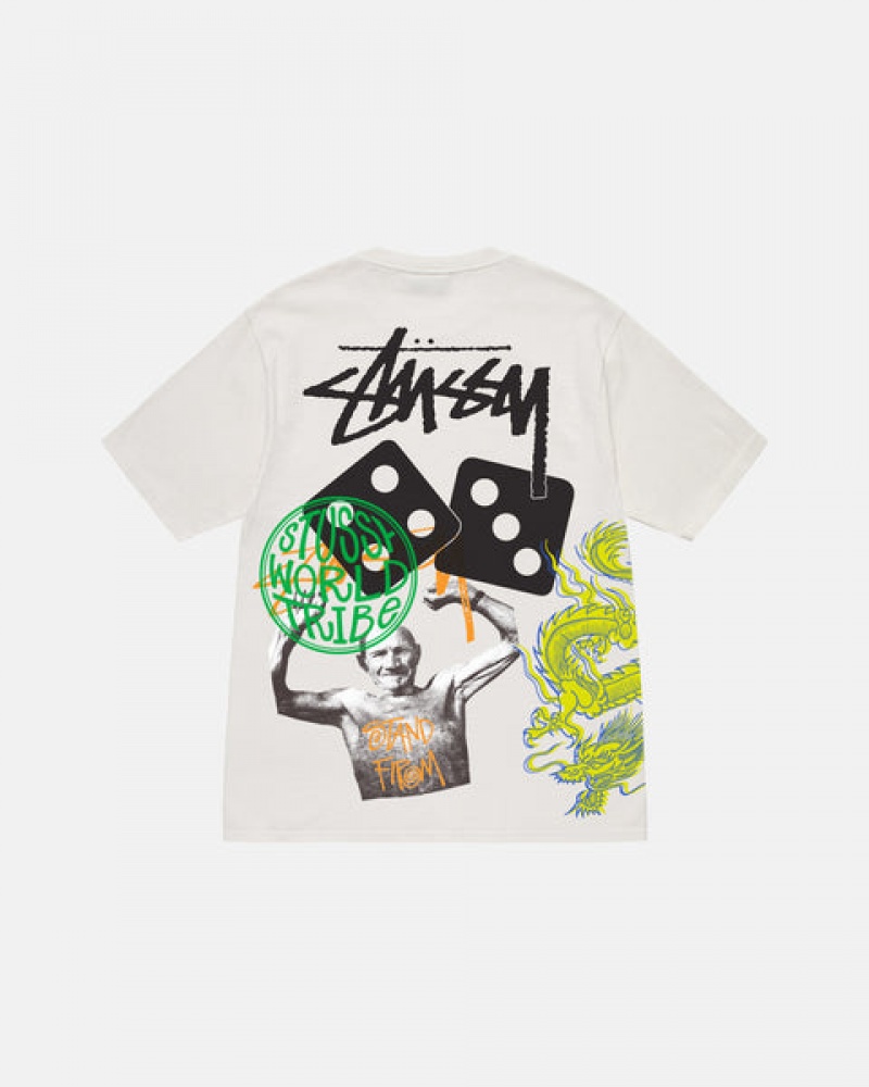 Stussy Strike Pigment Dyed Tee Men T Shirt Beige | EBZ-3278