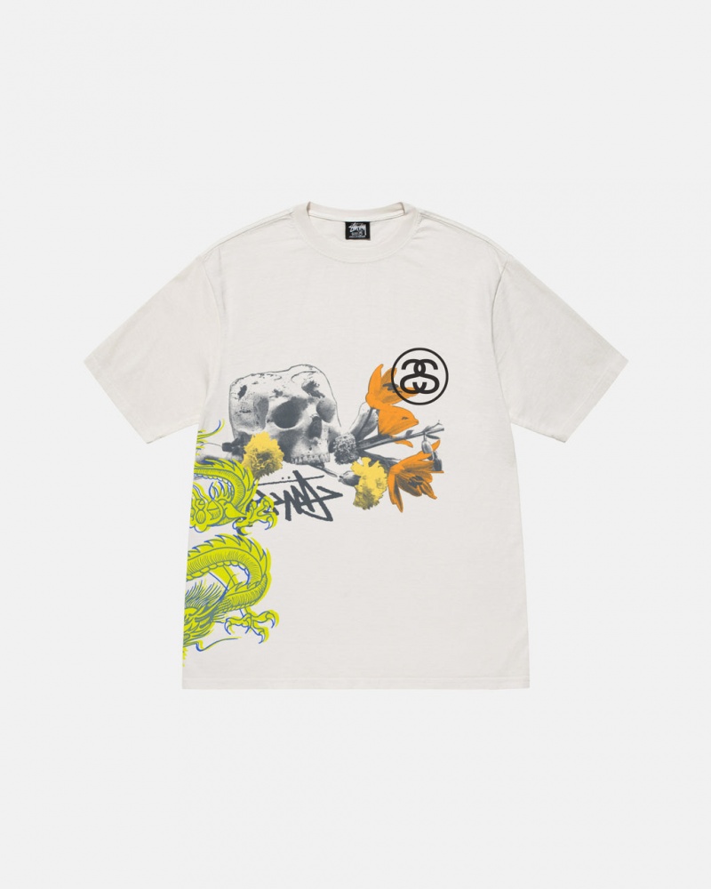 Stussy Strike Pigment Dyed Tee Men T Shirt Beige | EBZ-3278