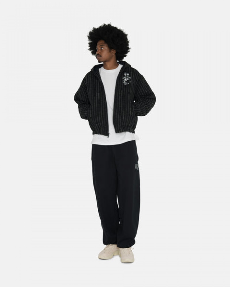 Stussy Stone Wash Fleece Pant Men Sweatpants Black | KSM-3772