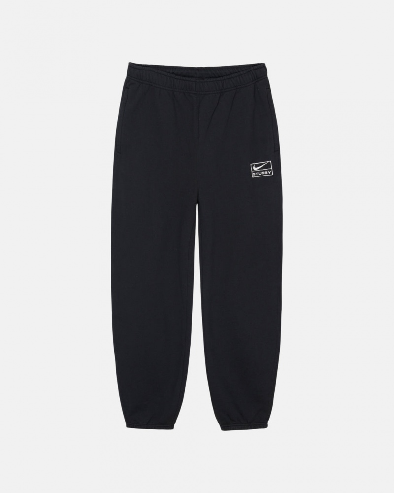 Stussy Stone Wash Fleece Pant Women Sweatpants Black | EJU-7241