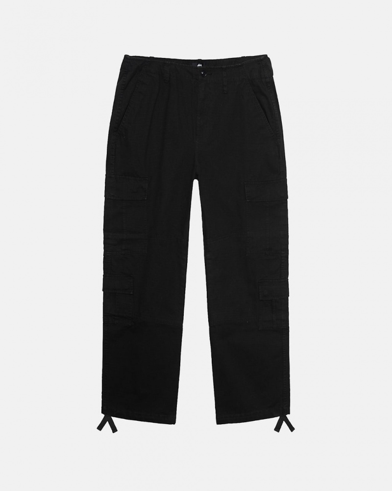 Stussy Surplus Cargo Ripstop Men Pants Black | GIS-8741