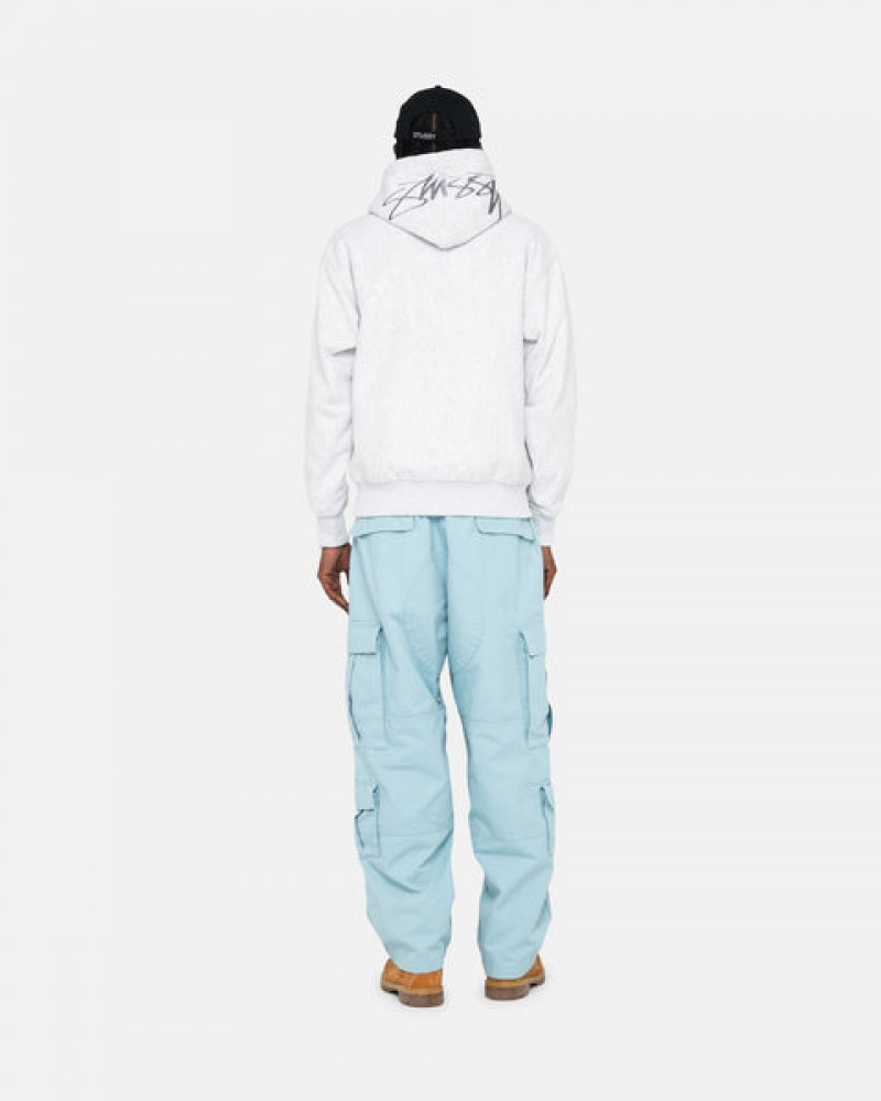 Stussy Surplus Cargo Ripstop Men Pants Light Blue | YSX-3991