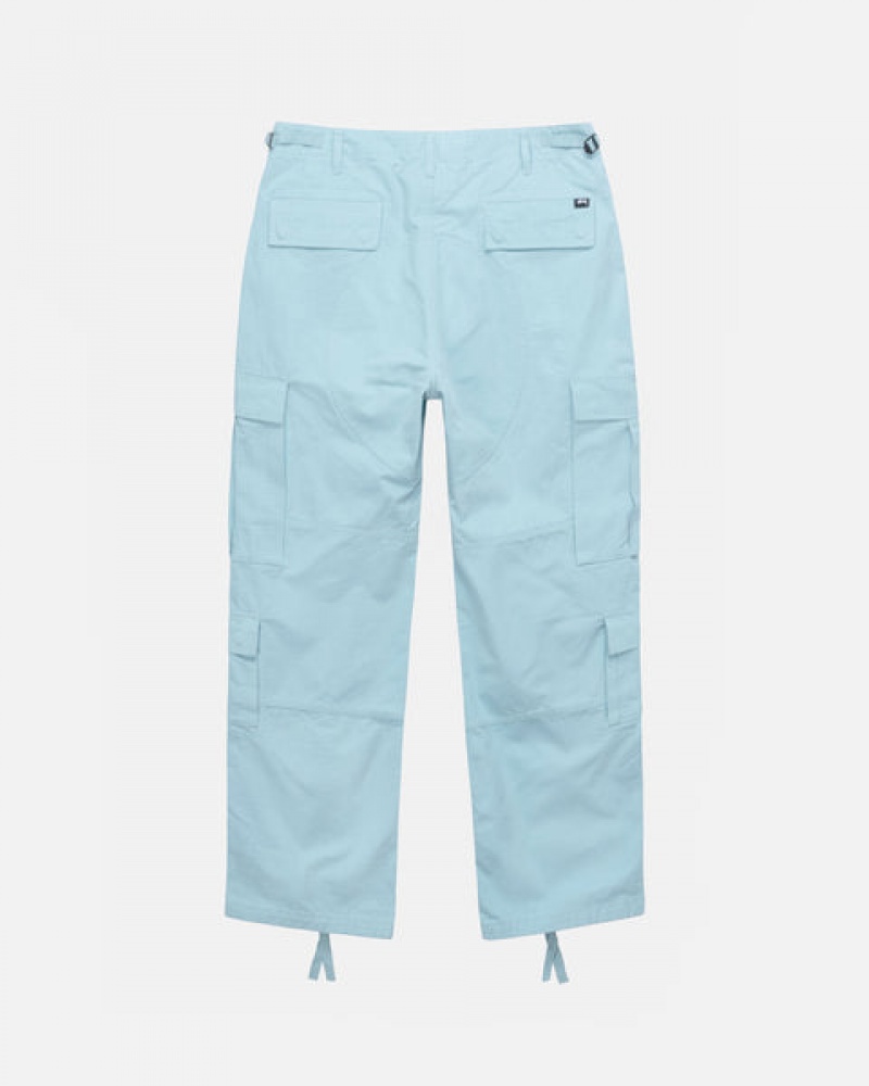 Stussy Surplus Cargo Ripstop Men Pants Light Blue | YSX-3991