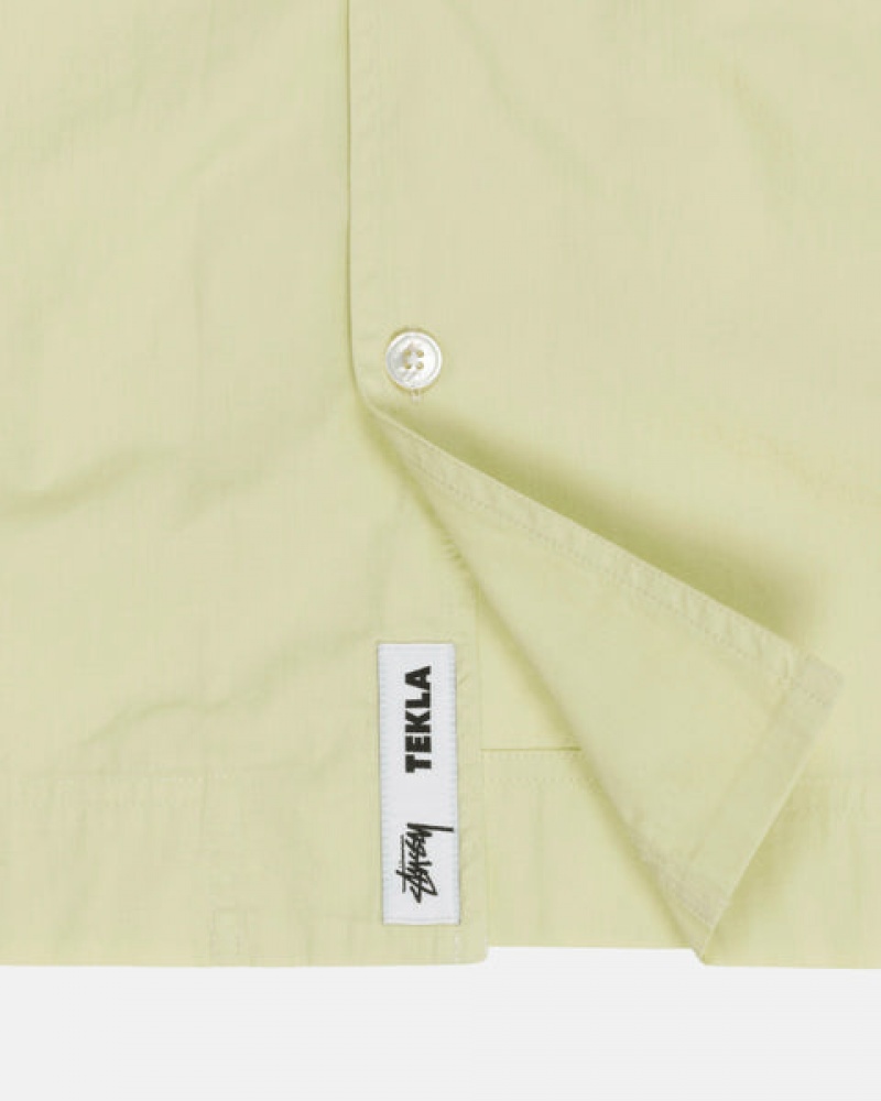 Stussy Tekla Poplin Pyjama Shirt Men Shirts Light Green | UGD-7271