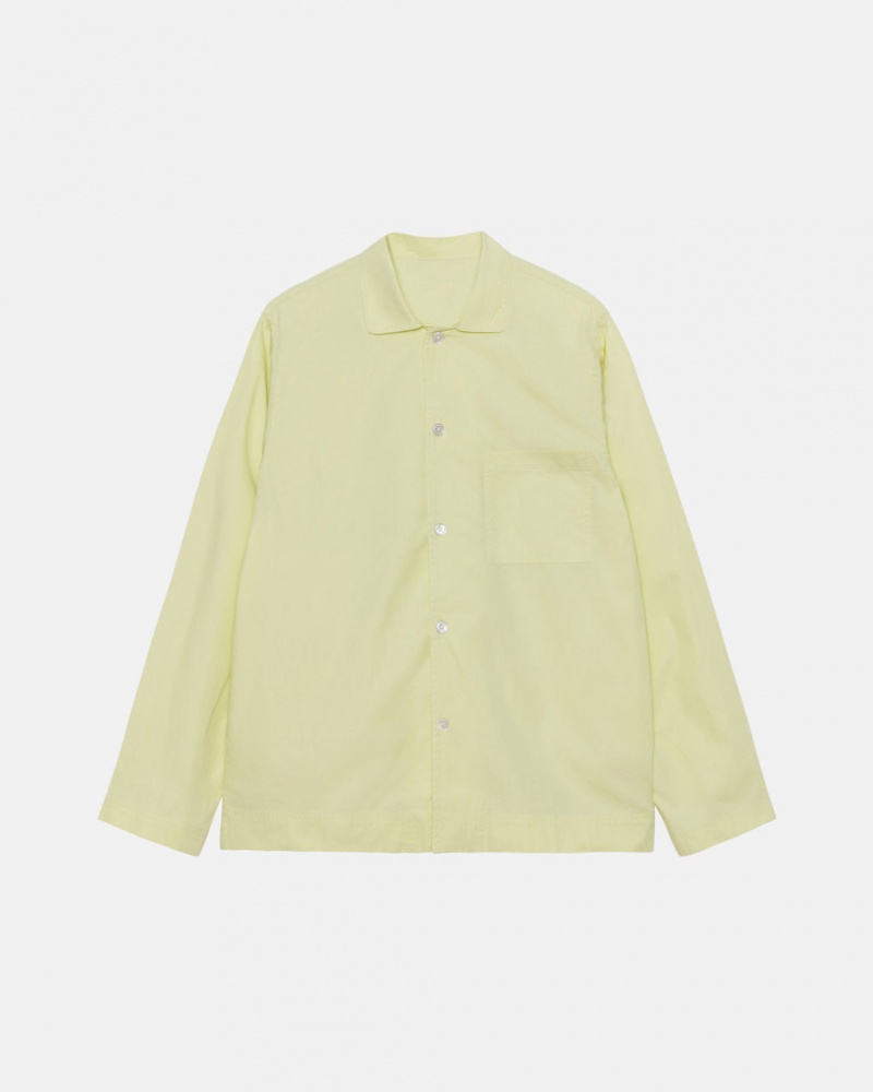 Stussy Tekla Poplin Pyjama Shirt Men Shirts Light Green | UGD-7271