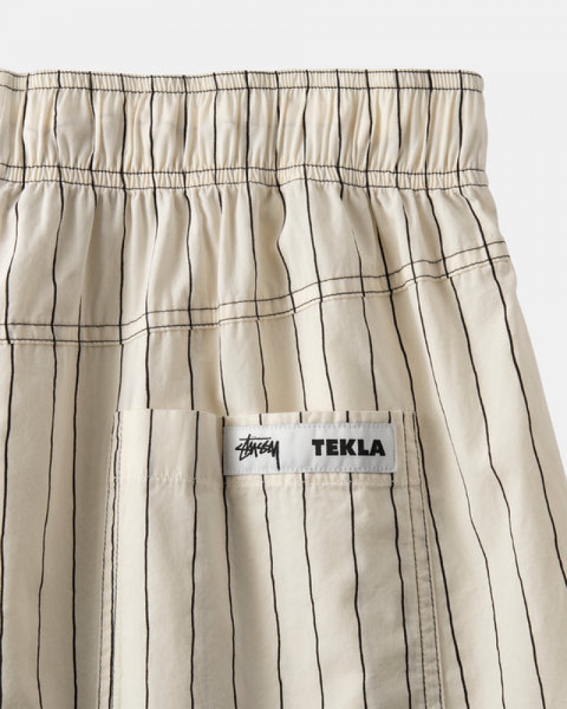 Stussy Tekla Poplin Pyjama Shorts Women Shorts Beige | TWR-9122