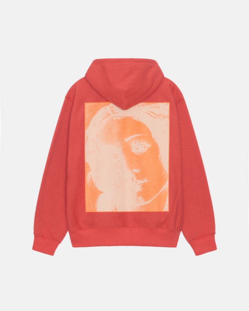 Stussy Venus Zip Hood Men Sweatshirts Red | LAQ-3806