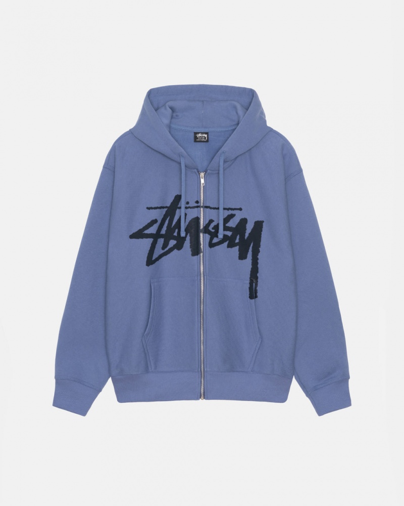 Stussy Venus Zip Hood Men Sweatshirts Royal Blue | NQI-4315