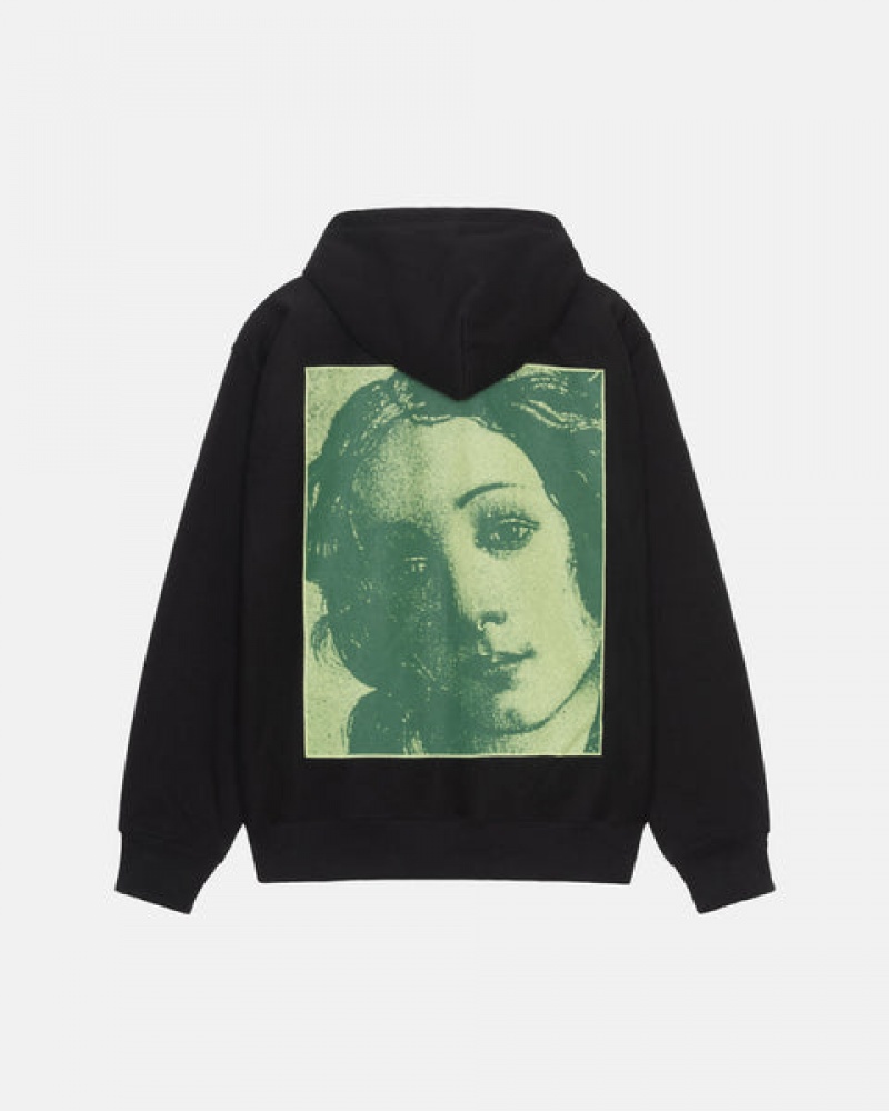 Stussy Venus Zip Hood Women Sweatshirts Black | RKT-4959