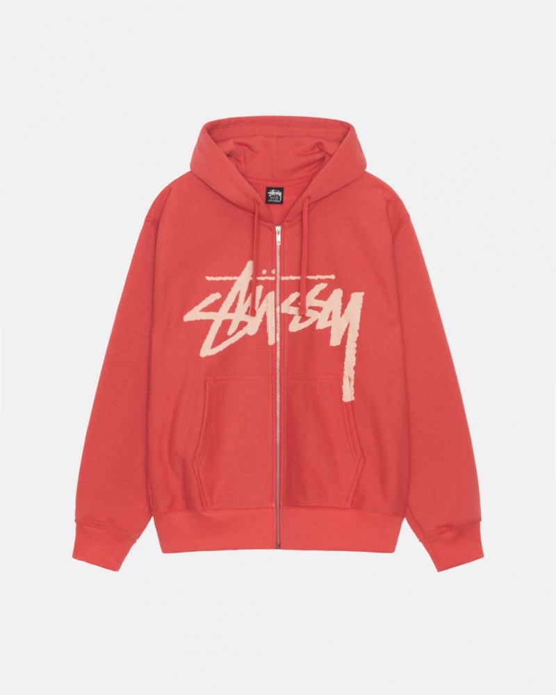 Stussy Venus Zip Hood Women Sweatshirts Red | ZEV-7928