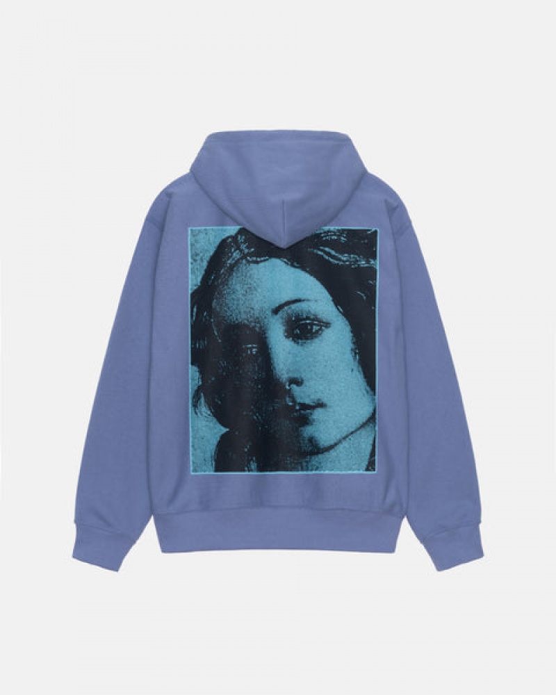 Stussy Venus Zip Hood Women Sweatshirts Royal Blue | WOX-3699