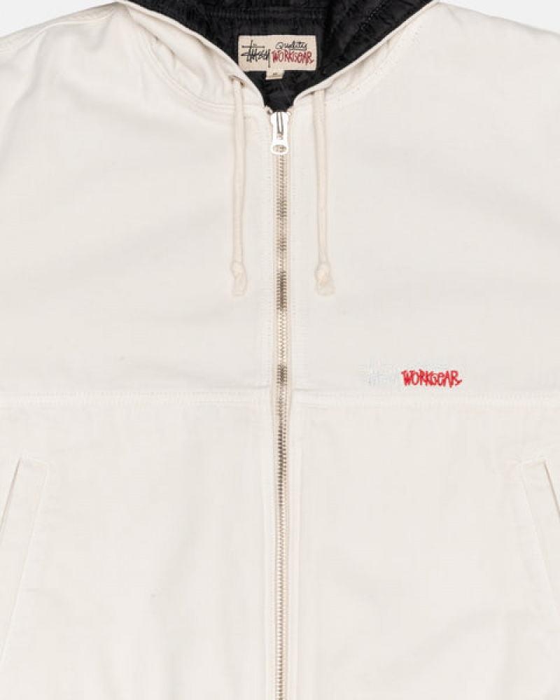 Stussy Work Jacket Insulated Canvas Men Jackets Beige | ZBQ-2462