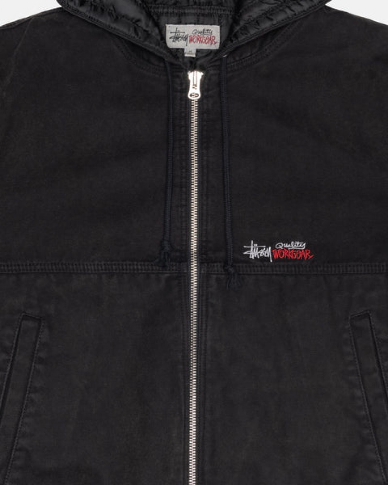 Stussy Work Jacket Insulated Canvas Men Jackets Black | ALA-2093