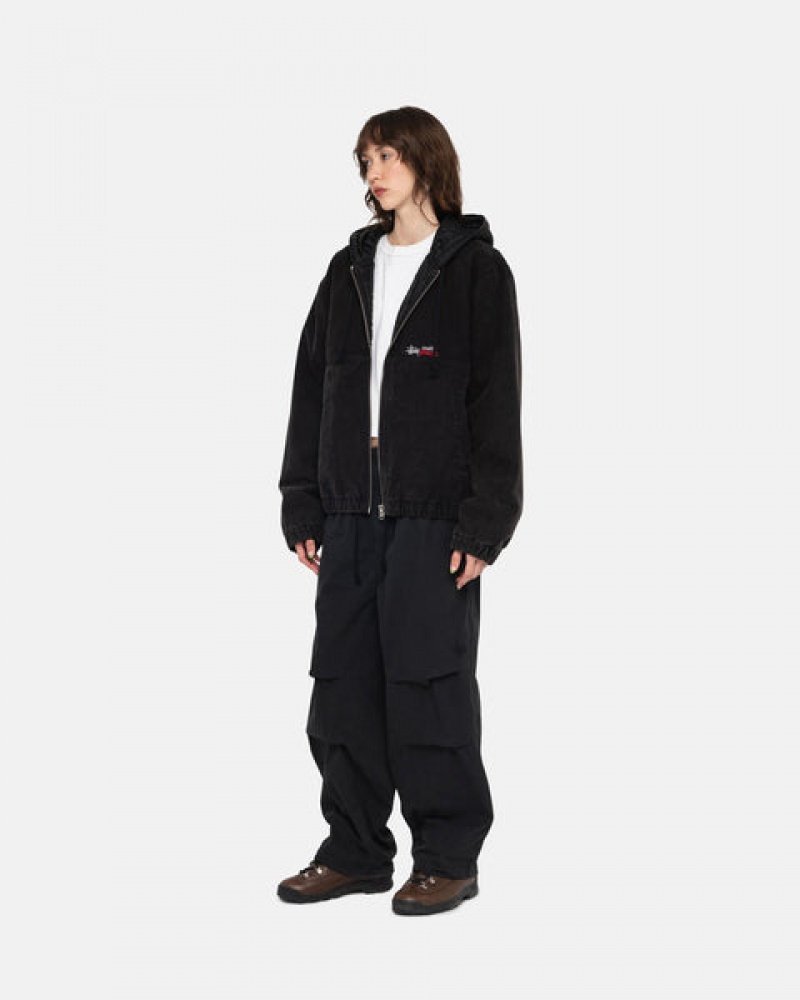 Stussy Work Jacket Insulated Canvas Men Jackets Black | ALA-2093