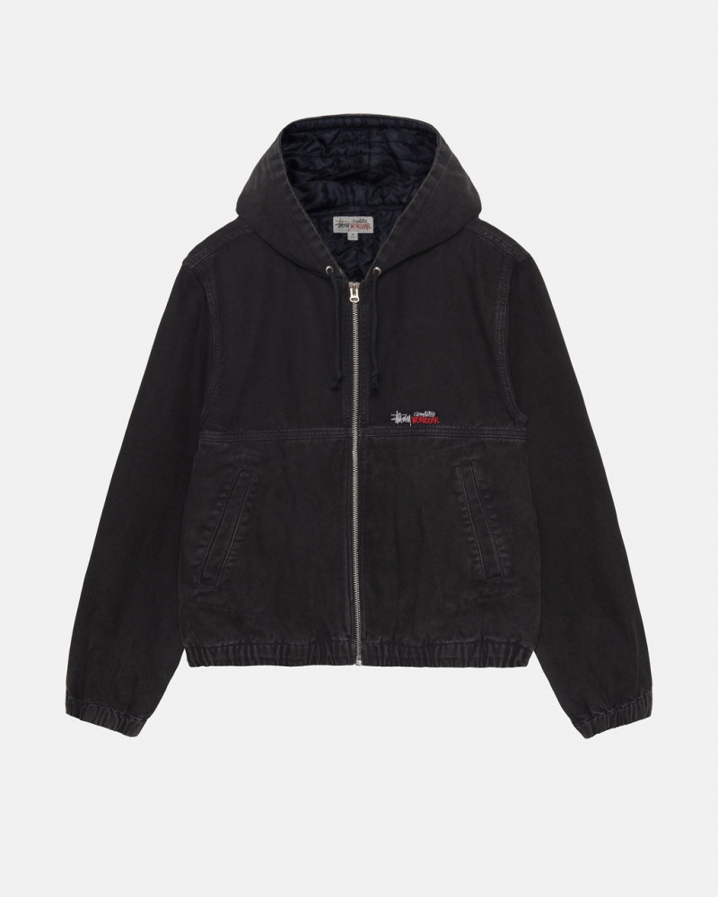 Stussy Work Jacket Insulated Canvas Men Jackets Black | ALA-2093