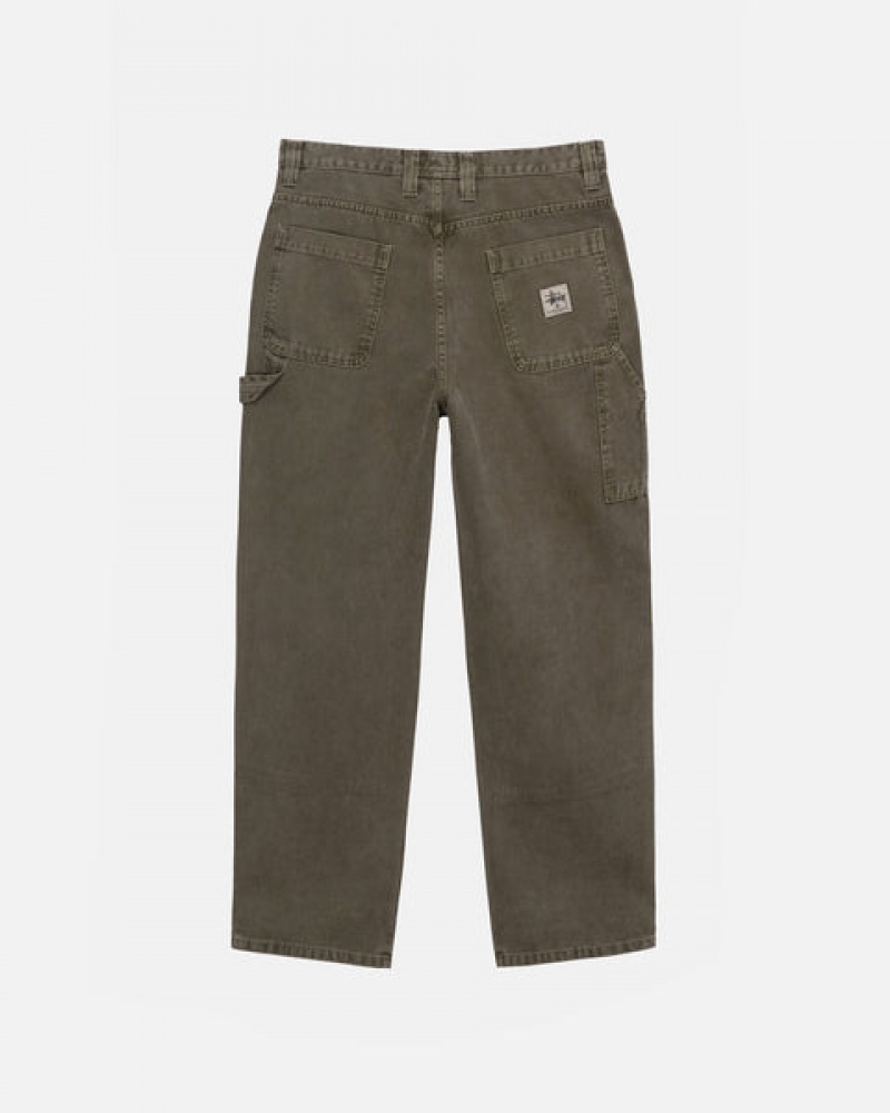 Stussy Work Pant Canvas Men Pants Olive | KFB-6054